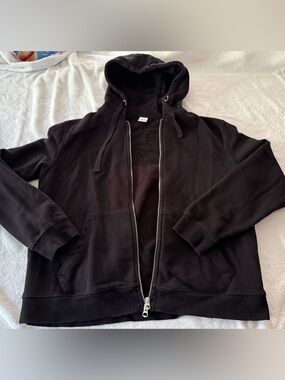 Zara Black Zip Up Hoodie Jacket XL